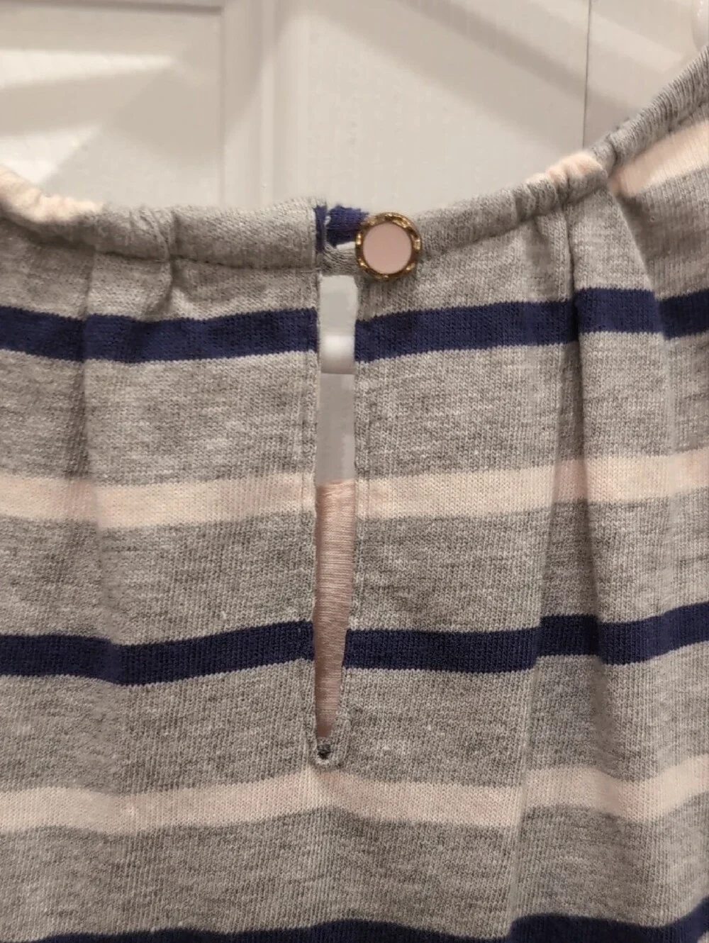 Max Studio Navy & Blush Striped Knit Dress